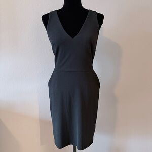 a new day Black V-Neck Midi Sheath Dress